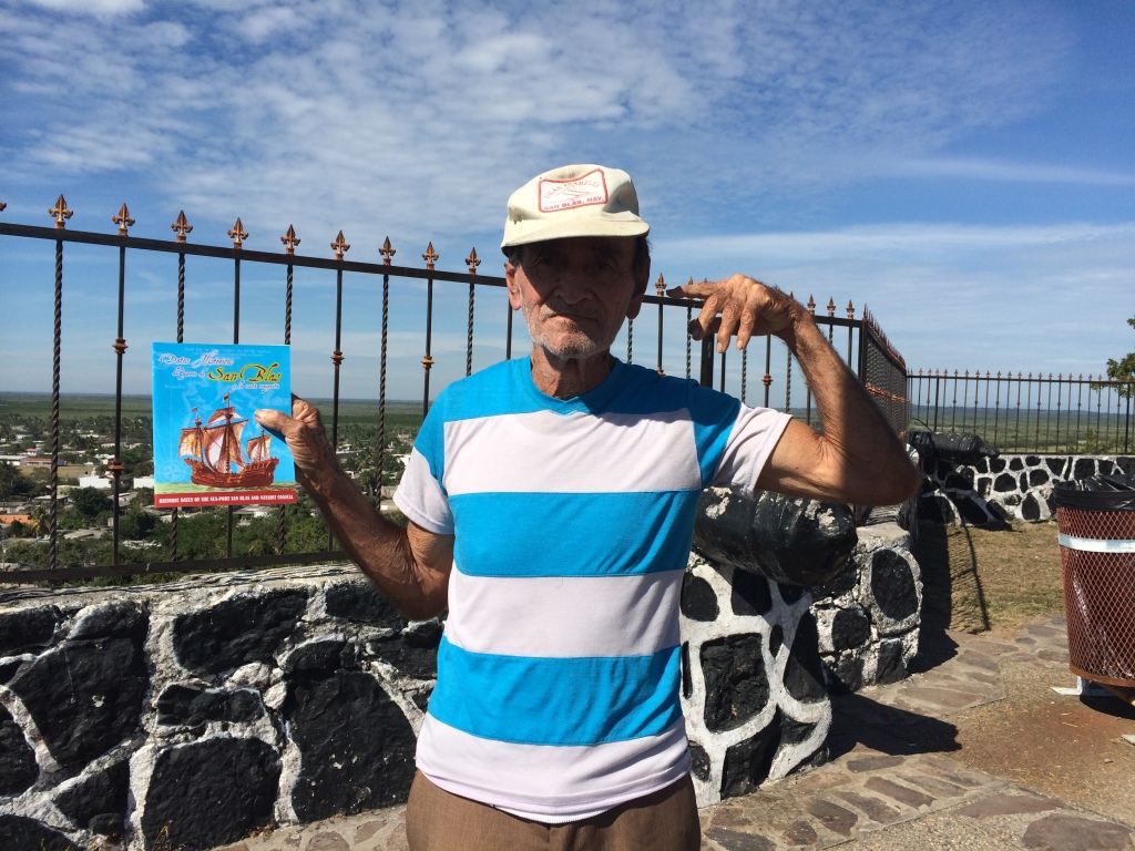 Juan, the historian who sold us his booklet, liked to flex his muscles while telling tales of the Spanish/Mexican history in San Blas.  Not entirely sure why, but it sort of fit the stories.